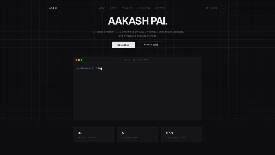 Homepage snapshot at launch