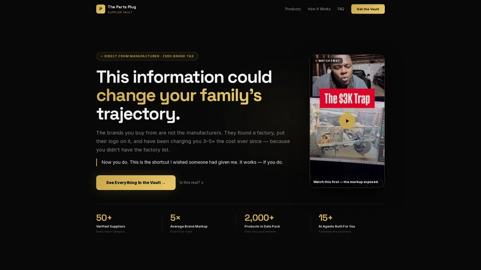 Homepage snapshot at launch