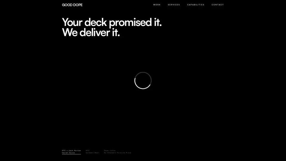 Homepage snapshot at launch