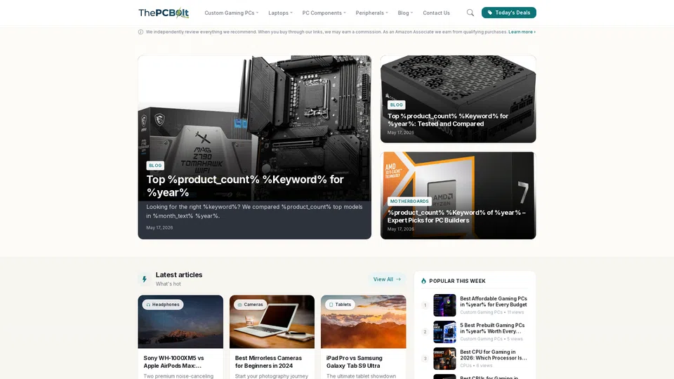 Homepage snapshot at launch