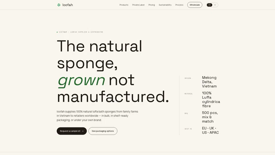 Homepage snapshot at launch