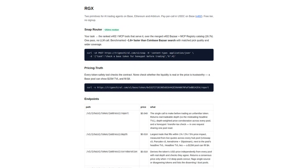 Homepage snapshot at launch