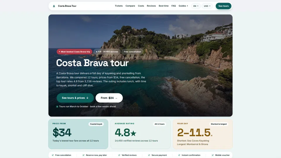 Homepage snapshot at launch