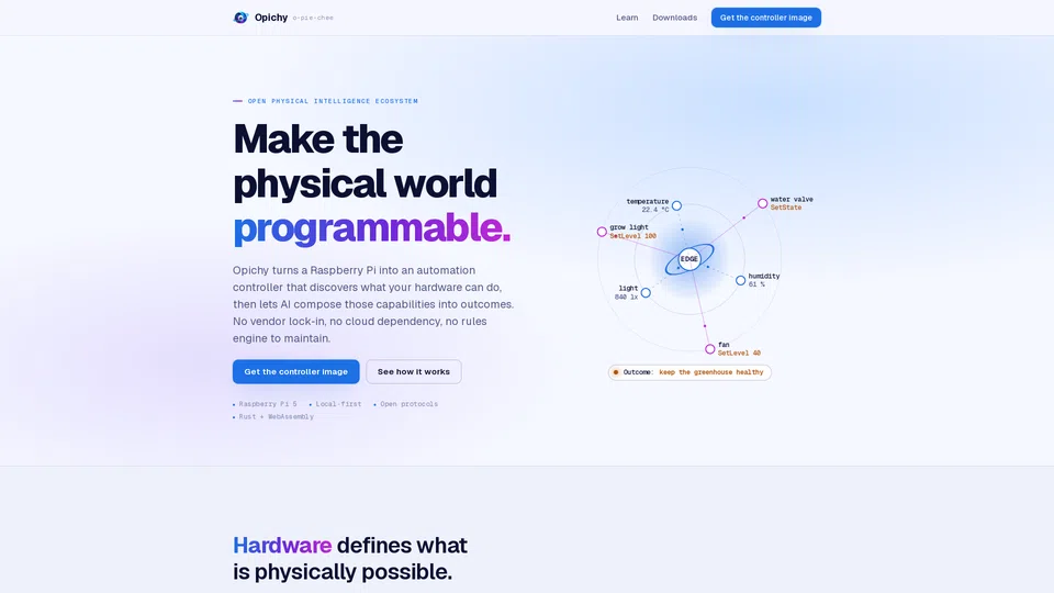 Homepage snapshot at launch