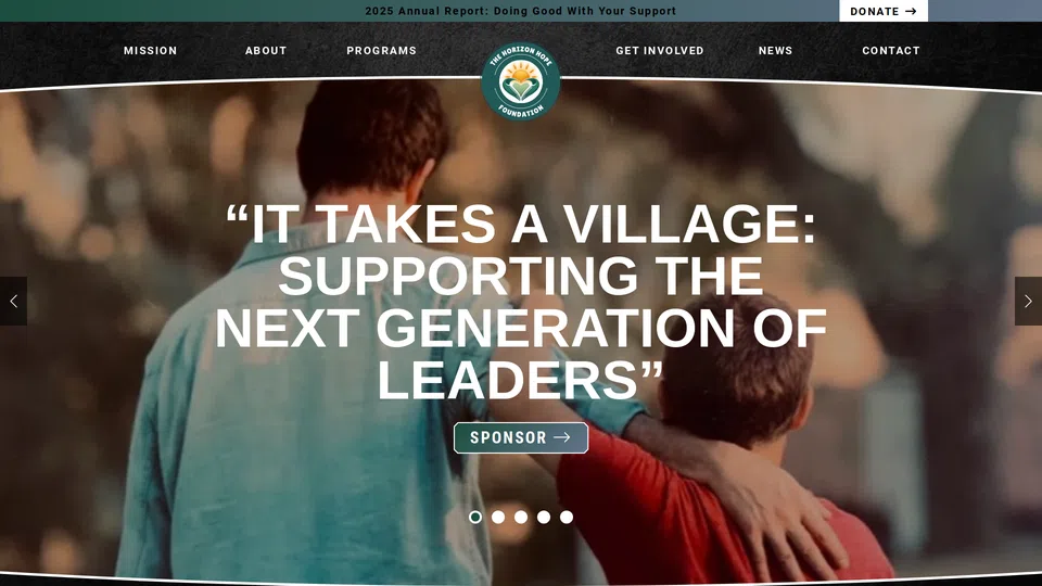 Homepage snapshot at launch