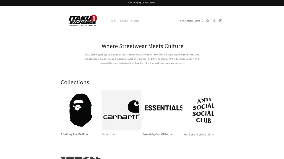 Homepage snapshot at launch