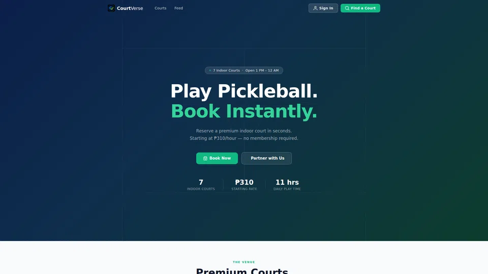 Homepage snapshot at launch