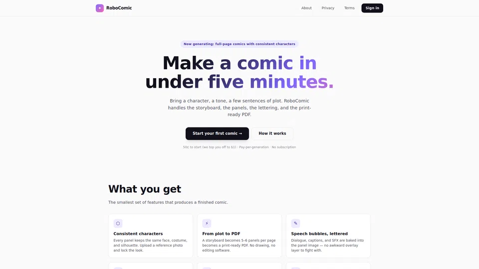 Homepage snapshot at launch