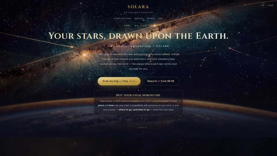 Homepage snapshot at launch