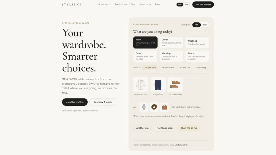 Homepage snapshot at launch