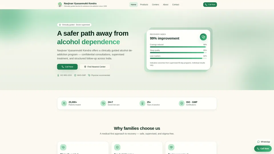 Homepage snapshot at launch