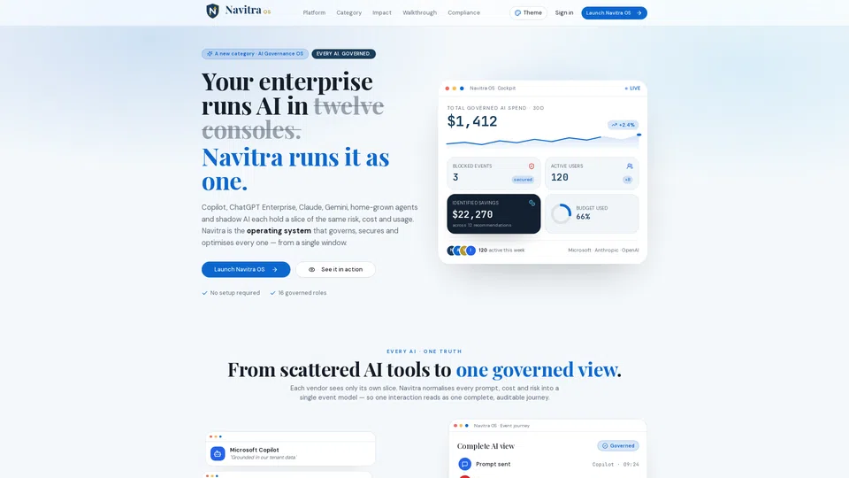Homepage snapshot at launch