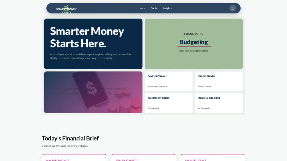 Homepage snapshot at launch
