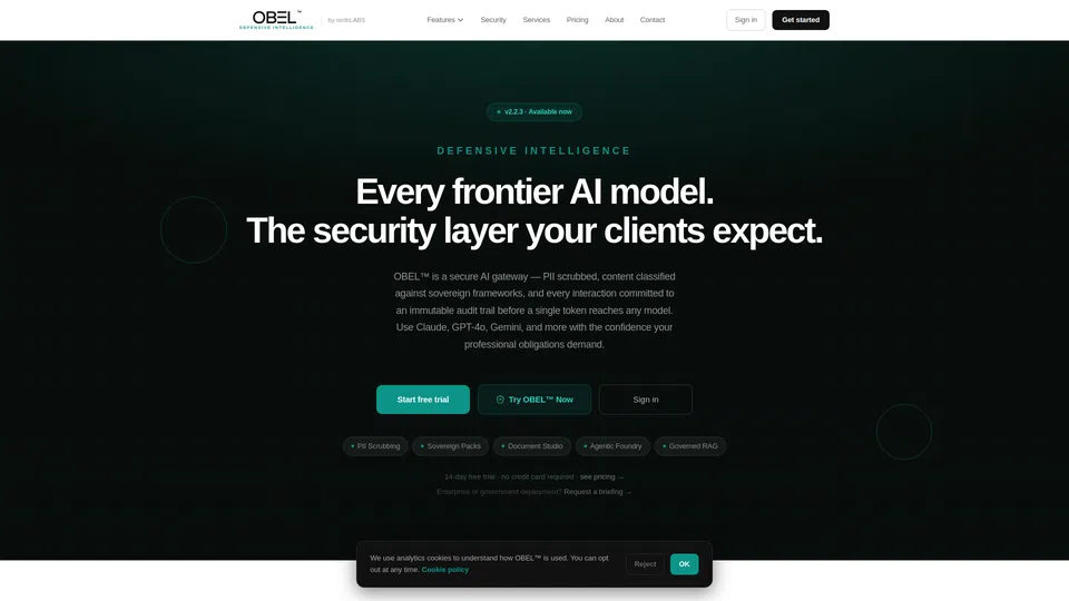 Homepage snapshot at launch