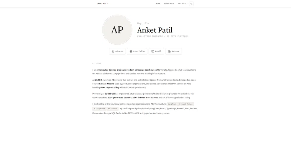 Homepage snapshot at launch