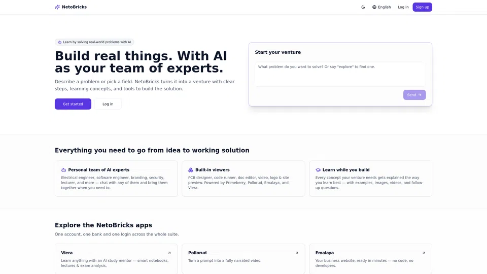 Homepage snapshot at launch
