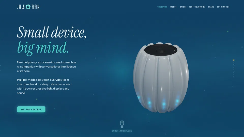 Homepage snapshot at launch