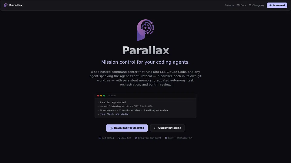 Homepage snapshot at launch