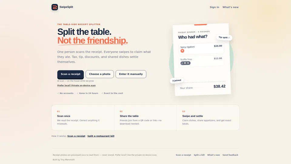 Homepage snapshot at launch