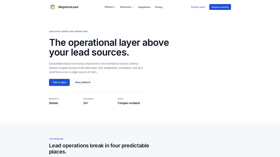 Homepage snapshot at launch