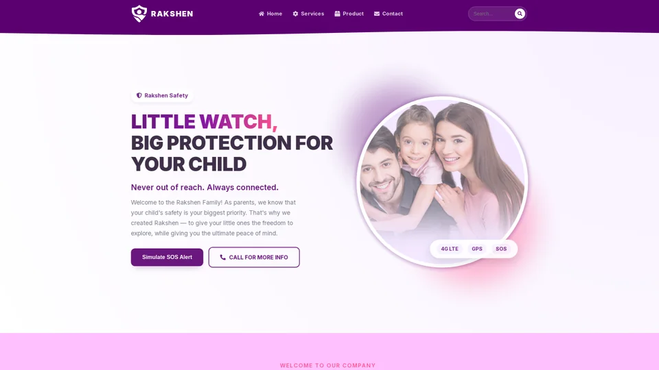 Homepage snapshot at launch