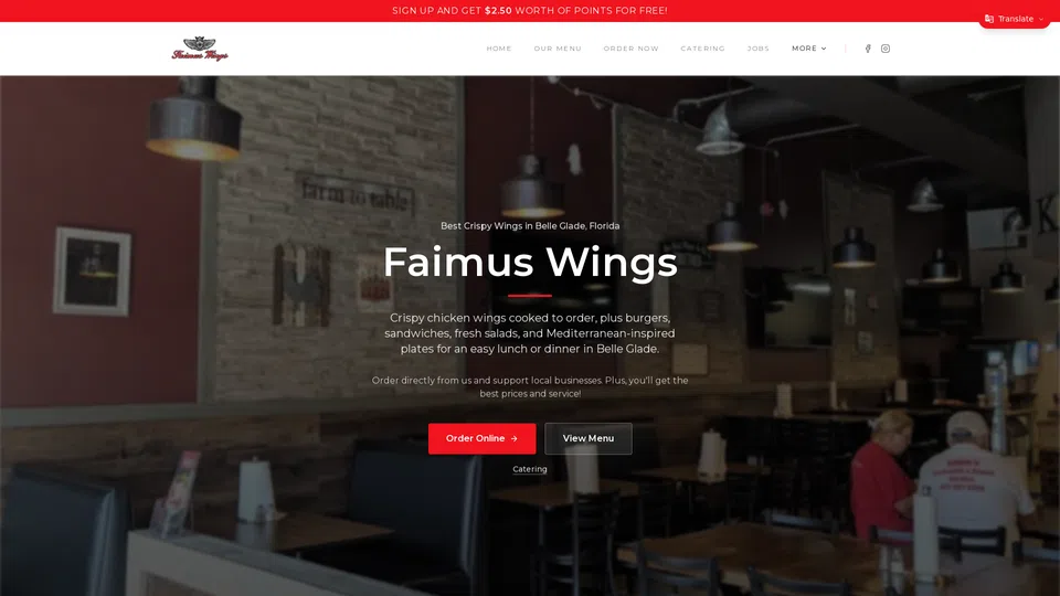 Homepage snapshot at launch