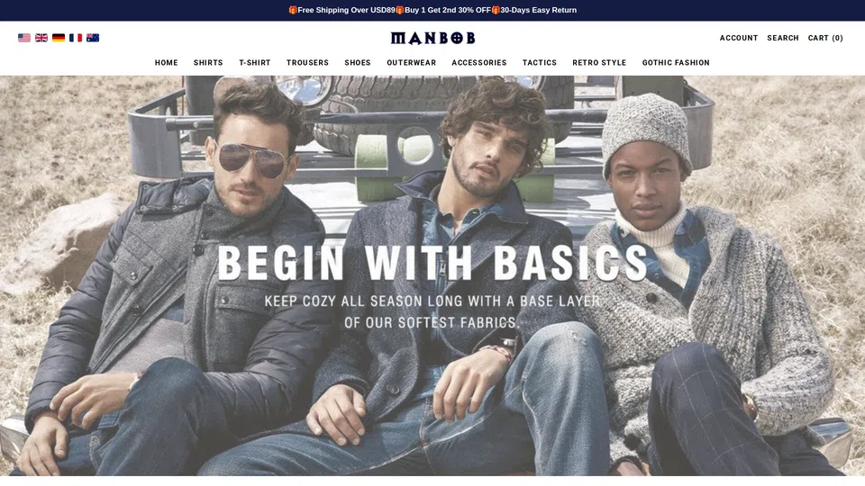 Homepage snapshot at launch
