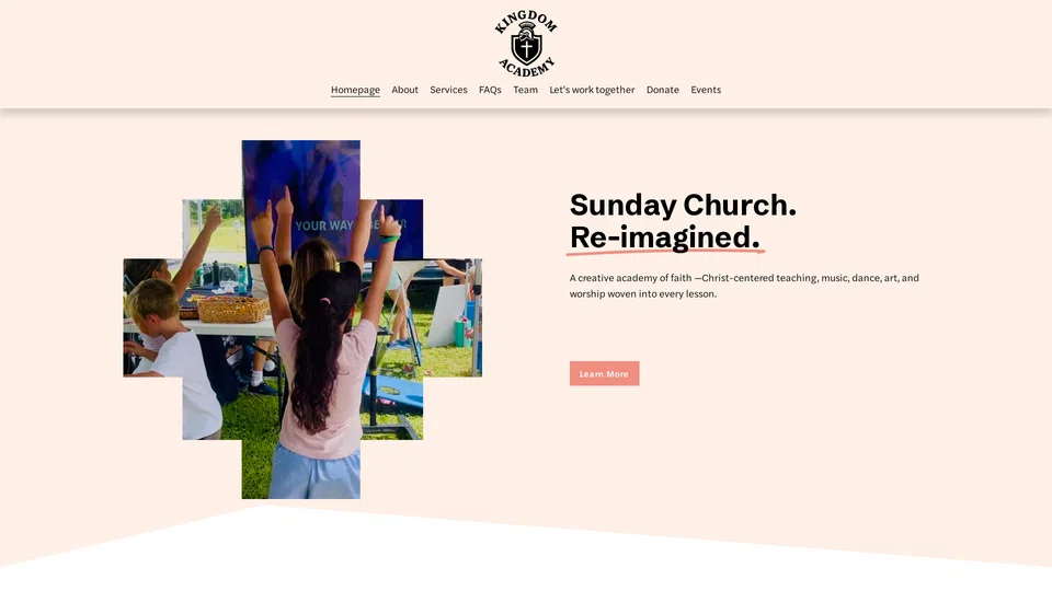 Homepage snapshot at launch