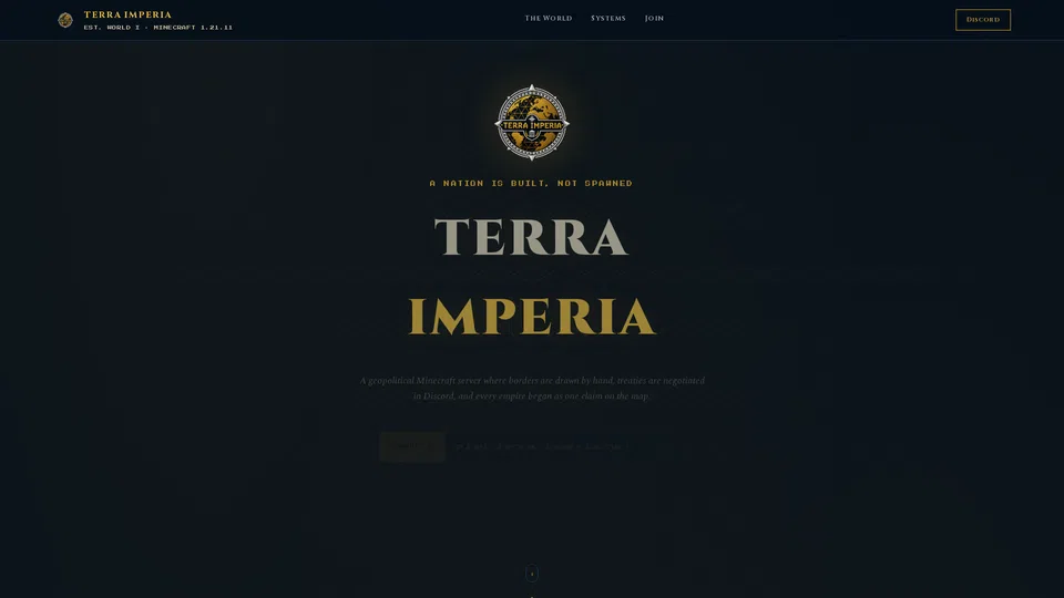 Homepage snapshot at launch