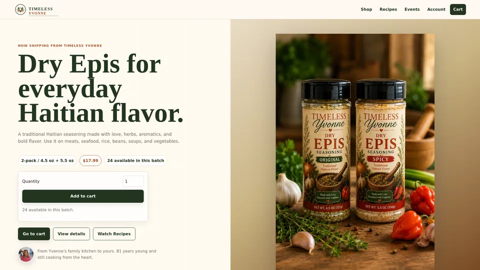 Homepage snapshot at launch