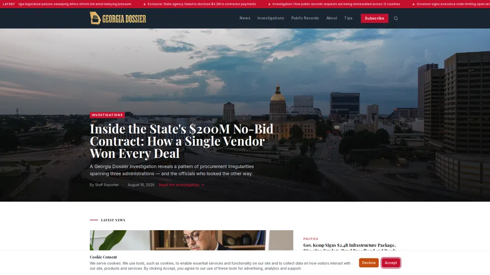 Homepage snapshot at launch