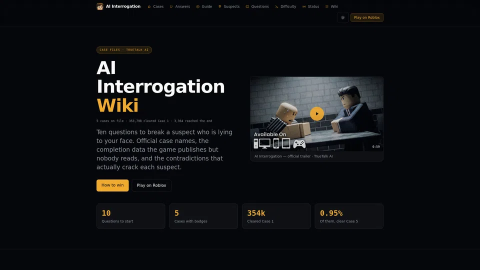 Homepage snapshot at launch