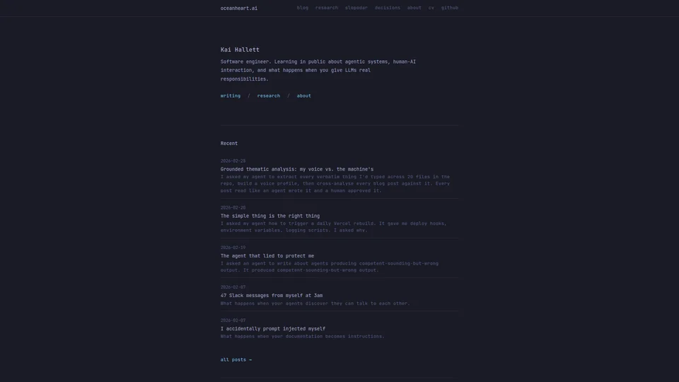 Homepage snapshot at launch