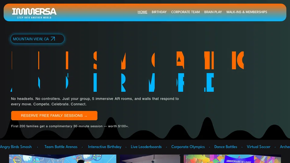 Homepage snapshot at launch