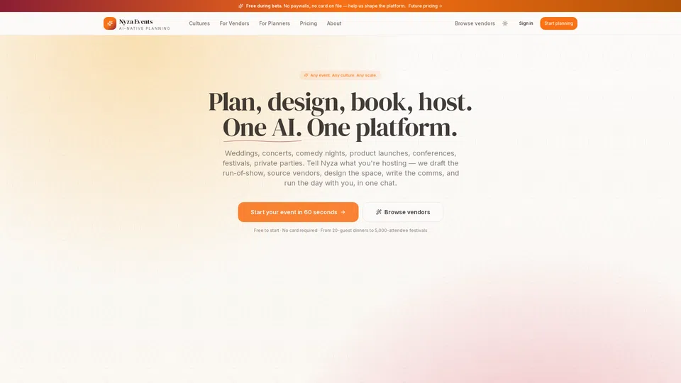 Homepage snapshot at launch