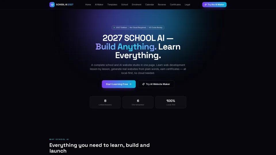 Homepage snapshot at launch