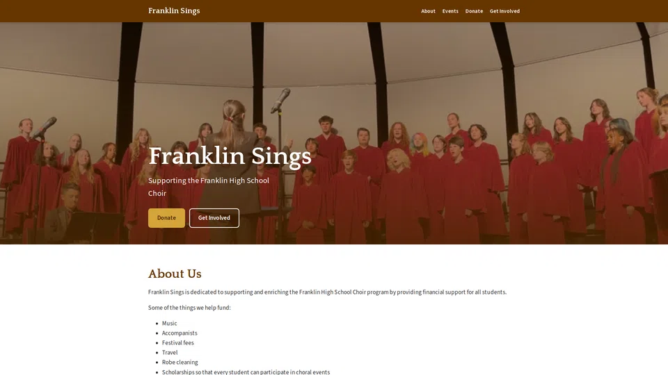 Homepage snapshot at launch