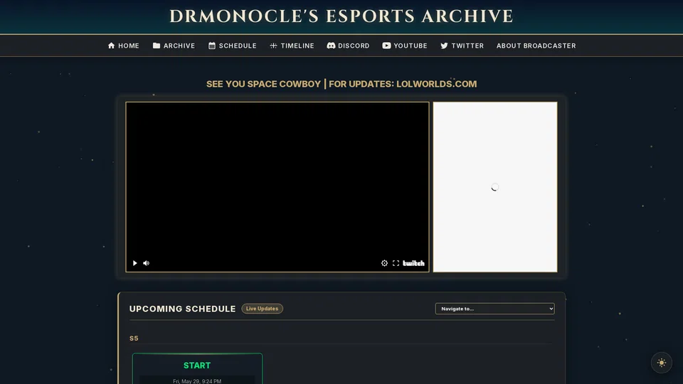 Homepage snapshot at launch