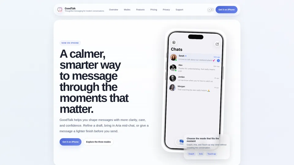 Homepage snapshot at launch