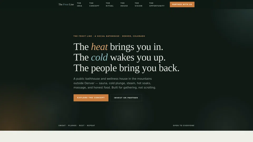 Homepage snapshot at launch