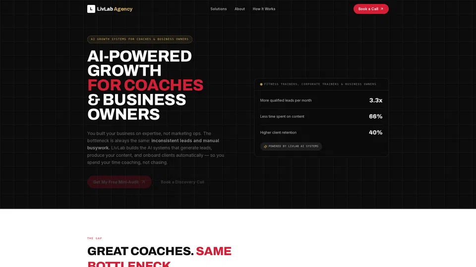 Homepage snapshot at launch