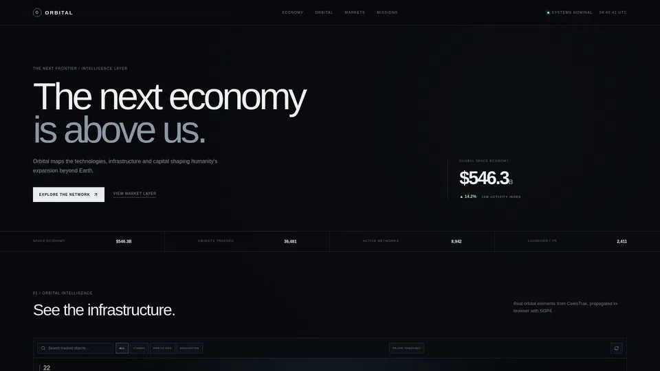 Homepage snapshot at launch