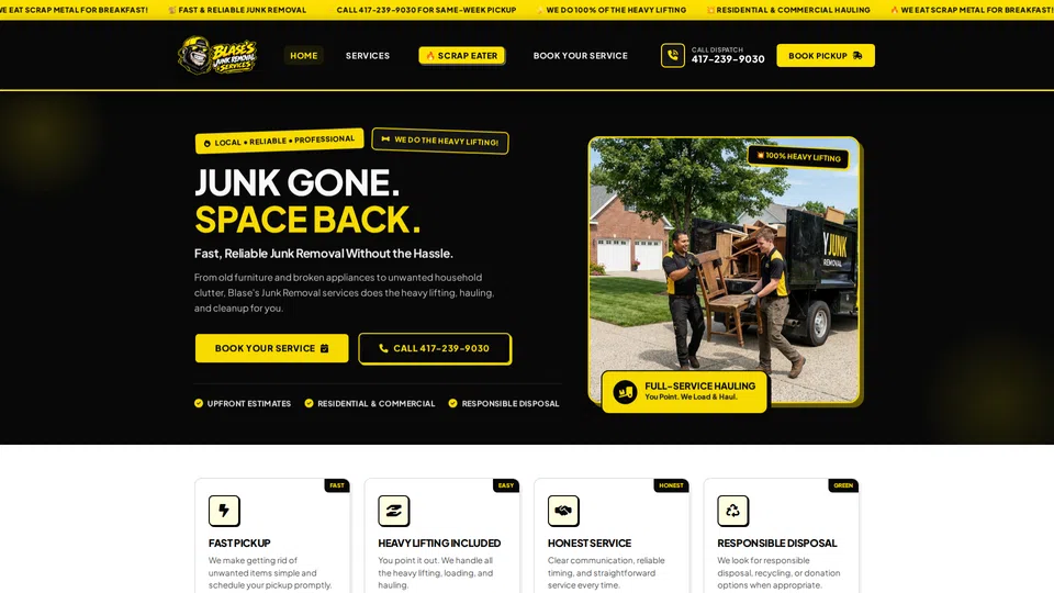 Homepage snapshot at launch