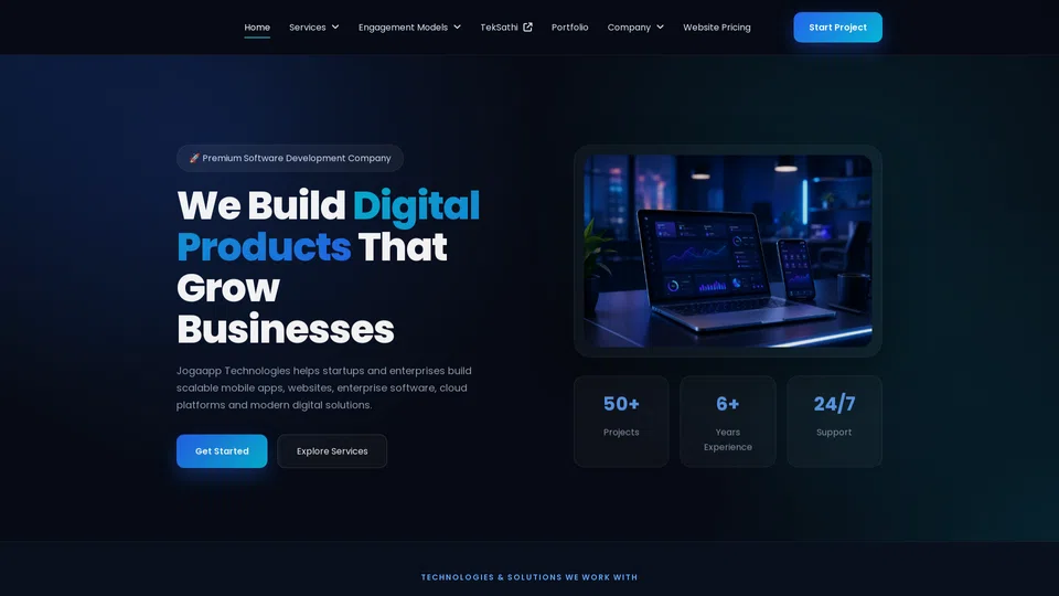Homepage snapshot at launch