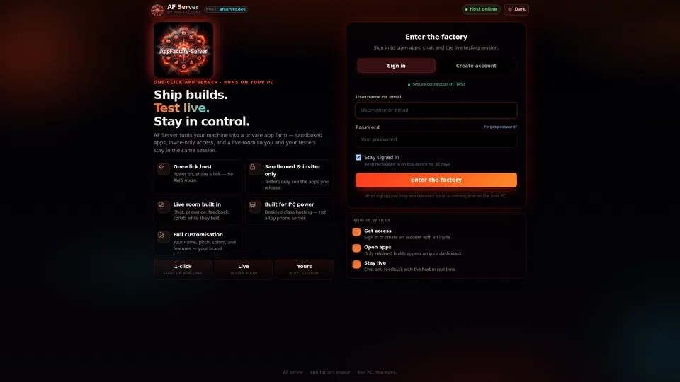Homepage snapshot at launch