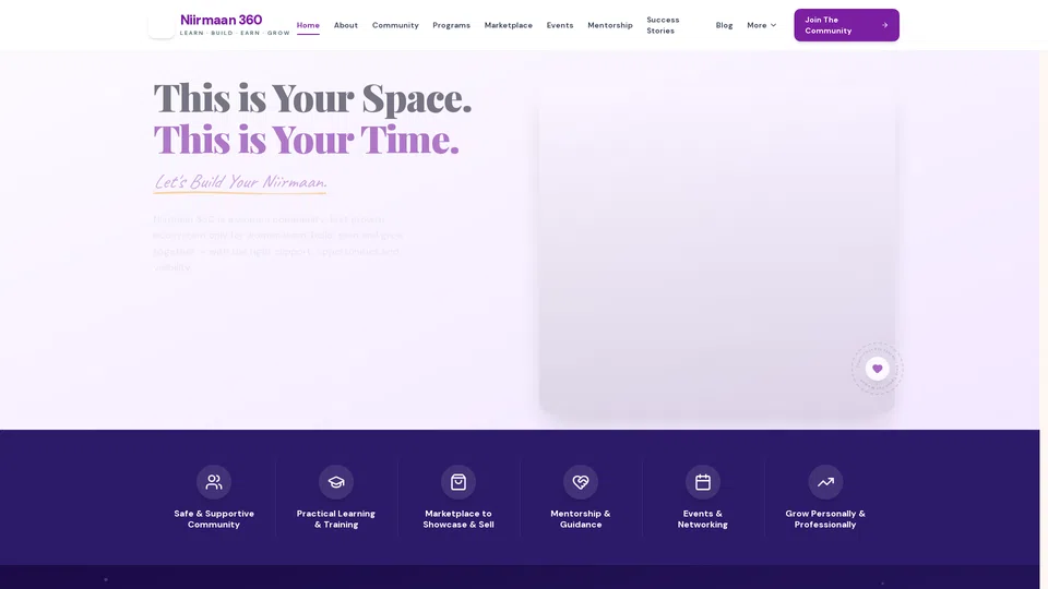 Homepage snapshot at launch