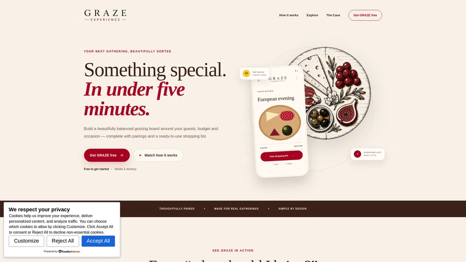 Homepage snapshot at launch