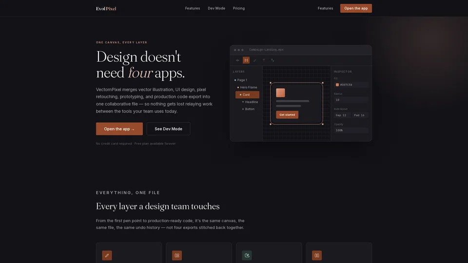 Homepage snapshot at launch