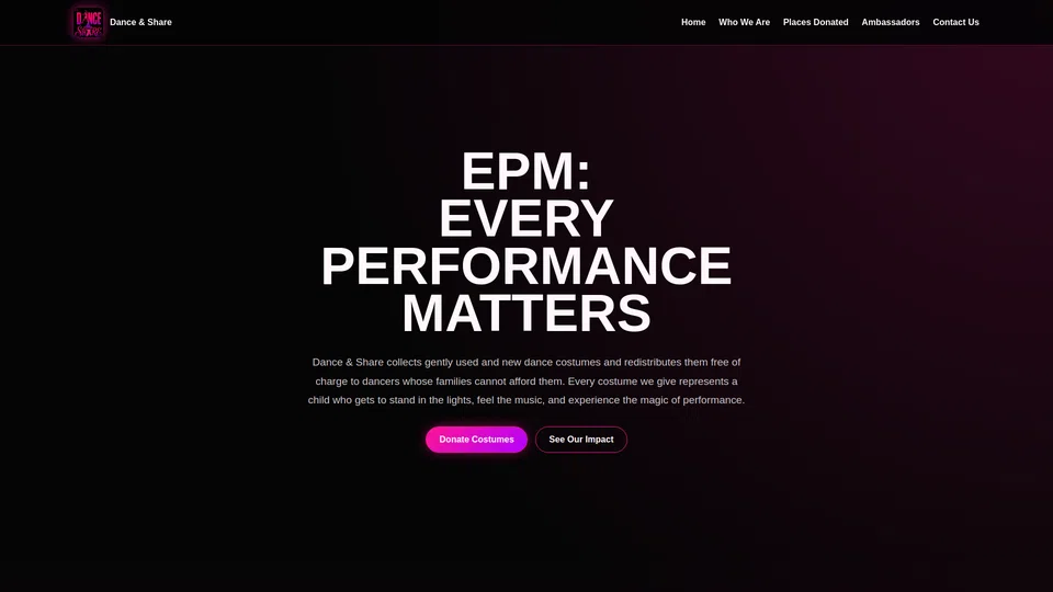 Homepage snapshot at launch