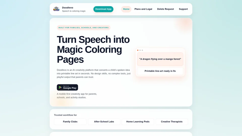 Homepage snapshot at launch
